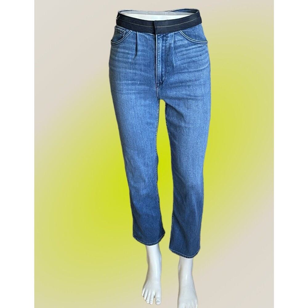 3x1 Mom 90s Style Ankle Crop Pleat Front Highwaist Denim Jeans Size 24